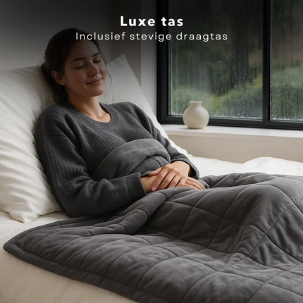 Cheqo® Verzwaringsdeken 6KG - Weighted Blanket 6KG - Verzwaarde Deken - 150X200CM - Katoen Polyester - Glasparels Vulling - Diepe Ontspanning - Comfort - Diepe Druk Stimulatie - Slaap Verbetering - Eenpersoons Deken