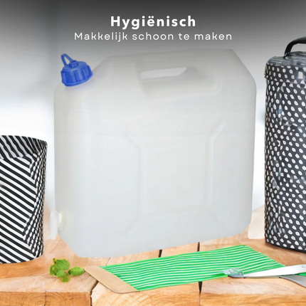 Cheqo® Jerrycan met Tap 15L - Water Jerrycan - Handige Waterkan met Kraan - Ideaal voor Camping - Duurzaam Kunststof