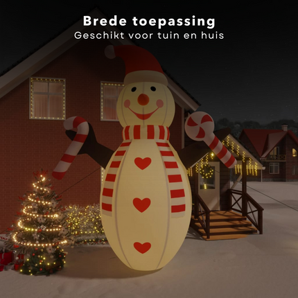 Cheqo® Opblaasbare Sneeuwpop - Sneeuwpop Opblaasbaar - Sneeuwman - 630 cm - Kerstdecoratie Tuin - Oxford Stof