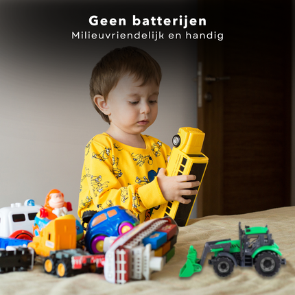 Cheqo® Tractor Speelgoed - Groene Frictie Tractor met Lader - Graafmachine - Kunststof Speelgoed voor Kinderen