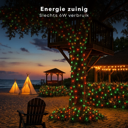 Cheqo® LED Kerstverlichting - Kerstlampjes - Kerstboomverlichting 480 LED - 36 Meter - Kerstverlichting - Multicolor - 8 Lichtfuncties - Binnen en Buiten - Lichtsnoer - Veelkleurig - Energiezuinig - IP44 Adapter - Timer Functie - Geheugenfunctie