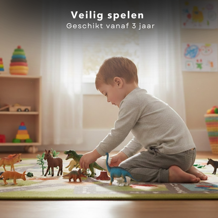 Cheqo® Dinosaurus Speelfiguren - Dinosaurus Figuren Set - Dinosaurus Speelgoed Set - Dinosaurus Speelset - T Rex Speelgoed - Brachiosaurus Speelgoed - Stegosaurus Speelgoed - Ankylosaurus Speelgoed - Dinosaurus Set Kinderen