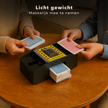 Cheqo® Elektrische Kaartenschudmachine - Speelkaarten Schudder Kaartenschudder Kaarten Schudmachine - Automatische Kaartschudder 2 Decks - Op Batterij