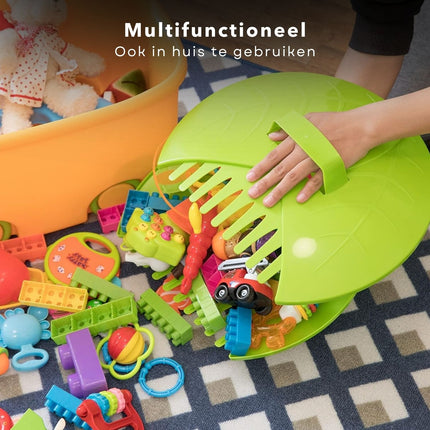 Cheqo® Grote Bladgrijpers - 2 Stuks - met Handvat - Handharken - 36 cm Diameter - Bladhark - Tuinafval - Hoveniersbenodigdheden - Tuin Accessoires - Tuin Opruimen - Groen  - Tuinhark Harken