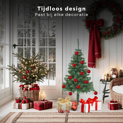 Cheqo® Kunstkerstboom PVC - Kunst Kerstboom - 150 cm - 380 Takken - Inclusief Standaard - Geschikt voor Binnen en Buiten