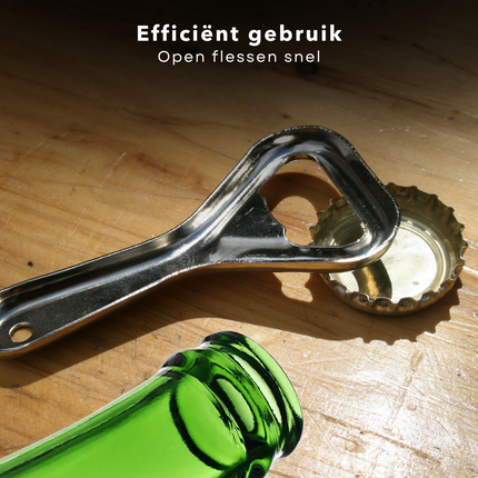 Cheqo® Flessenopener Set - Bieropener - Opener - Flesopener -RVS - 2 Stuks