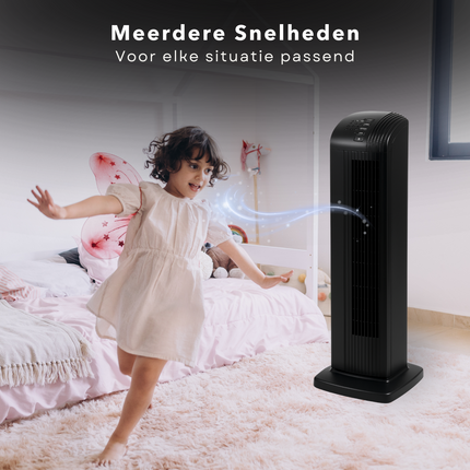 Cheqo® Kolomventilator - Kolom Ventilator - Staande Ventilator - Fan - Airco Alternatief - Torenventilator - Stille Draaibare Ventilator met Timer en Afstandsbediening