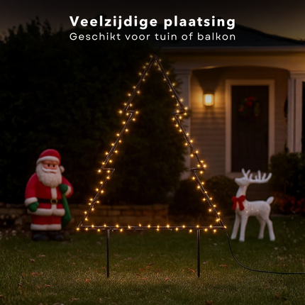 Cheqo® Led Kerstboom - Tuin Kerst Decoratie - Warm Wit - 175 Leds - 8 Lichtfuncties - Automatische Timer - Buitenverlichting - Decoratieve Verlichting - Kerstverlichting - Kerstdecoratie - Tuin Kerstboom Prikspot