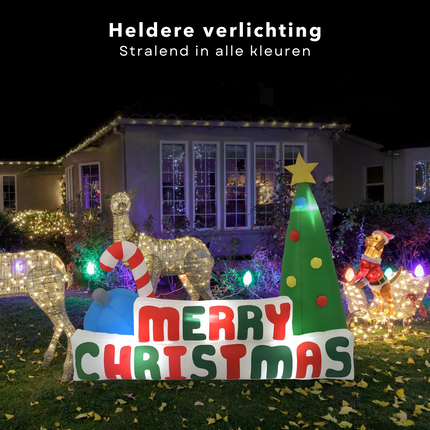 Cheqo® Opblaasbare Kerstboom LED - Kerstboom Opblaasbaar - 240x188 cm - Waterbestendig - Stof - Voor Binnen en Buiten