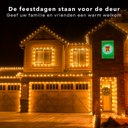 Cheqo® LED Verlichting 240 LED - 18 meter - Extra Warm Wit - Flexibel Snoer - Voor Binnen en Buiten - 8 Lichtfuncties - Energiezuinig - IP44 - Kerstverlichting voor Kerstbomen - Vensterbanken - Tuinhagen - Sfeerverlichting - Lichtsnoer Kerstboomverlichting