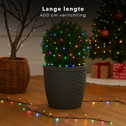 Cheqo® Micro Clusterverlichting - 200 Led Lampjes - Soft Multi Colour - Batterij Aangedreven - 8 Lichtfuncties - Geheugenfunctie - Timer Functie - 6 Uur Aan - 18 Uur Uit - Kerstverlichting - Kerstboomverlichting - Kerstlampjes