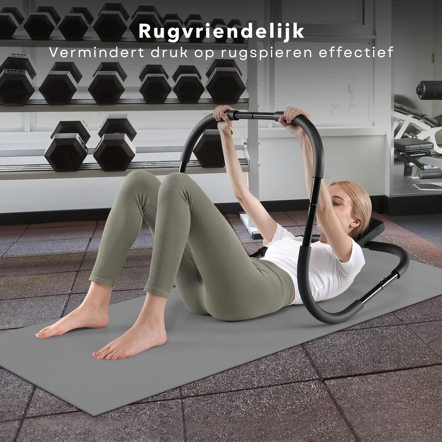 GOPLUS Sit Up Bank, inklapbare buiktrainer, 6-voudig verstelbare GOPLUS Sit Up Bank, inklapbare buiktrainer, 6-voudig verstelbare