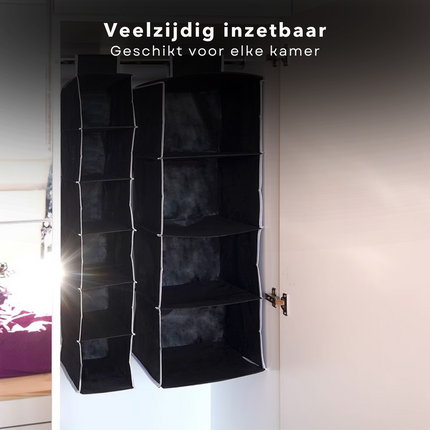 Cheqo® Kledingkast Organiser - Camping Kast Organizer - Hangorganizer - Tentorganizer 5 Vaks - Opvouwbare Opbergkast voor Caravan - Hangende Opbergzak Camping - Hangend Opbergysteem - Kledingkast - Smal