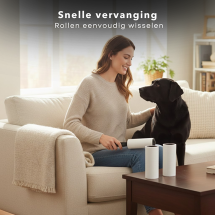 Cheqo® Kledingroller - Kleefroller - Plakroller - Pluizenroller - Stofroller - Lint Roller - Kledingroller Set - Pluizenroller Herlaadbaar - Rollers Voor Kleding - Pluizen Verwijderaar