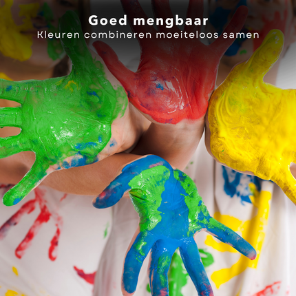 Cheqo® Vingerverf Set - Vinger Verf - Vingerverven - Kindvriendelijk - Afwasbare Verf - Uitwasbaar - 6 Stuks - Creatief Speelgoed