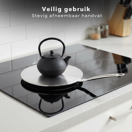 Cheqo® Inductie Adapterplaat - Inductie Adapter Plaat - Inductie Converter - Inductie Warmteverdeler - Warmteverspreiderplaat - Warmtegeleiderplaat - Inductie Kookplaat Adapter - Adapter Voor Inductiekookplaat