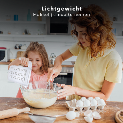 Cheqo® Transparante Maatbeker 1L - Maatkan - Handig voor Bakken - Kunststof Keukenmaatbeker