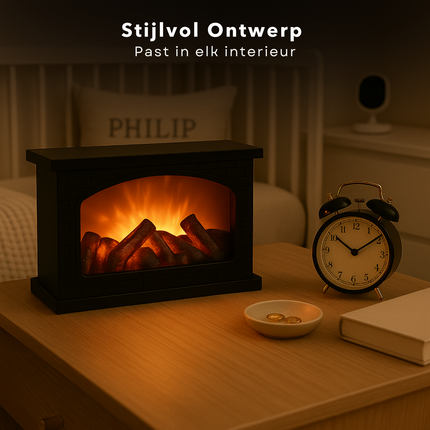 Cheqo® LED Sfeerhaard - Decoratieve LED Openhaard - LED Haard Elektrisch - Kunststof - USB