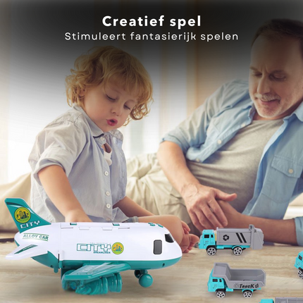 Cheqo® Speelgoed Vliegtuig - Speelgoedvliegtuig - Licht en Geluid - Kindervliegtuig - Kunststof