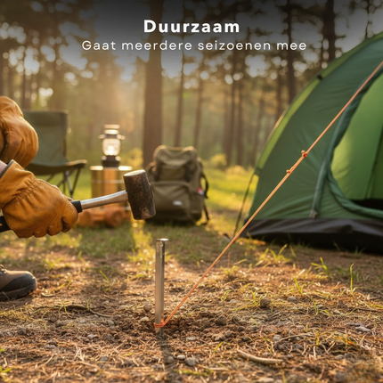 Cheqo® Tentharingen - Tentharingen Set - Tentharingen 20 Stuks - Grondpennen - Grondpennen Tent - Grondpennen Set - Tentpennen - Tentpennen Set - Tent Haringen - Grondharingen - Spijkerharingen