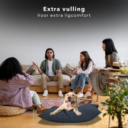 Cheqo® Hondenkussen - Huisdierbed - Hondenmand - Benchkussen - Hondenbed - Waterdicht - Voor Grote Honden - Donkergrijs