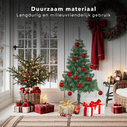 Cheqo® Kunstkerstboom PVC - Kunst Kerstboom - 180 cm - Volle 564 Takken - PVC Binnengebruik - Inclusief Standaard