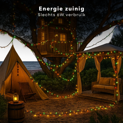 Cheqo® LED Kerstverlichting - Kerstlampjes - Kerstboomverlichting - 320 LED Lampjes - Multicolor Verlichting - Veelkleurige LED - 24 Meter Lengte - 8 Lichtfuncties - Geheugenfunctie - Timerfunctie - Binnen en Buiten - IP44 Adapter