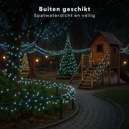 Cheqo® Microcluster Kerstverlichting - Kerstlampjes - Kerstboomverlichting - 560 LED Lampjes - 11 Meter Lichtsnoer - Koelwit Licht - Binnen en Buiten Gebruik - 8 Lichtfuncties - Lichtfuncties met Geheugen - Timer Functie - IP44 Adapter