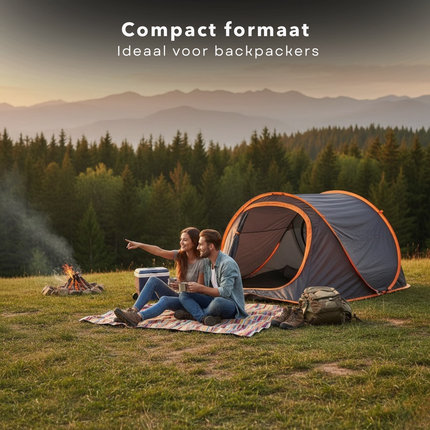 Cheqo® Pop Up Tent 2 Persoons - Pop Up Tent - Popuptent 2 Persoons - Popuptent - Campingtent 2 Persoons - Kampeertent 2 Persoons - Automatische Tent 2 Persoons - Werptent 2 Persoons - Koepeltent 2 Persoons
