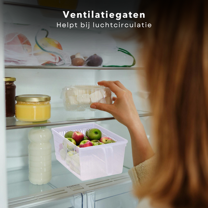 Cheqo® Keukenkast Organizer - Keuken Organizer - Koelkast Organizer - Transparant - Handige Opbergmand - Mand