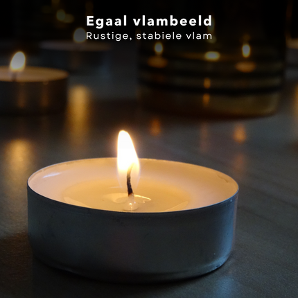 Cheqo® Theelichten 8 Uur - Waxinelichtjes - Kaarsjes - Witte Theelichtjes Set - Lange Brandduur Kaarsen - 25 Stuks