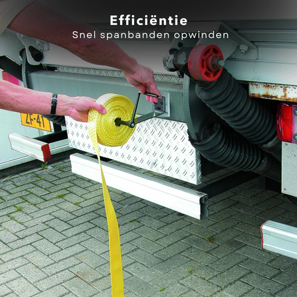 Cheqo® Opbergspoel voor Spanbanden - Magnetisch - Metaal - Spanband Oproller - Sjorband - Extra Sterk - Spanbandhouder Spanbanden