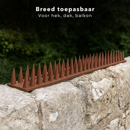 Cheqo® Duivenpinnen Kunststof - Anti Klim Strip - Vogelwering Balkon - Antiklimstrips 50 cm - Duivenpinnen - Vogelpinnen – Anti Katten in Tuin – Kattenverjager - Kattenschrik - Duivenverjager - Vogelverjager - Vogelwering - Balkon