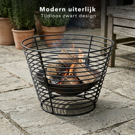 Cheqo® Vuurkorf - Vuurkorf Buiten - Vuurkorf Zwart - Vuurkorf Rond - Vuurschaal - Vuurschaal Buiten - Vuurschaal Zwart - Tuinhaard - Tuinhaard Buiten - Terrashaard - Terrashaard Buiten