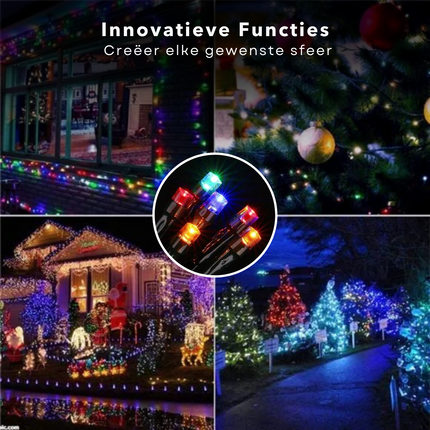 Cheqo®  Kerstverlichting - Kerstboomverlichting - Kerstlampjes - Microcluster - 700 LED - 14M -  Voor Binnen en Buiten - Timer - Veelkleurig - 8 Lichtfuncties - Lang Snoer - Multicolor - Gekleurde Kerstverlichting - Sfeerverlichting - Feestverlichting Kerstboomverlichting
