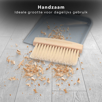 Cheqo® Blik - Metalen Stofblik Grijs - Duurzaam - Handvat voor Huishoudelijk Gebruik - Blik voor Stoffer en Blik