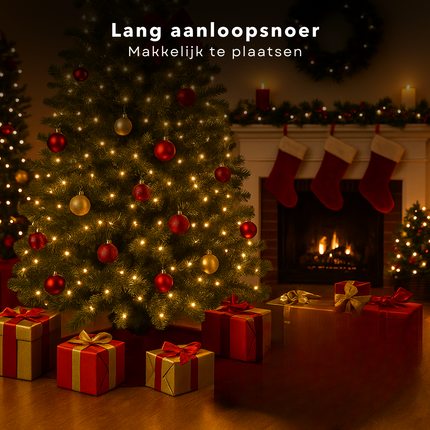 Cheqo® Solar Lichtsnoer - Kerstverlichting Buiten - Kerstboomverlichting - Cluster Verlichting - 11 Meter - 560 Led - Met Afstandsbediening - Warm Wit Licht - Tuinverlichting Op Zonne-Energie - Sfeerverlichting Buiten - Lichtslinger - Met Timer