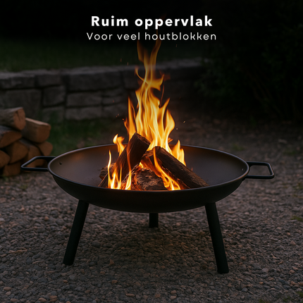 Cheqo® Vuurschaal - Vuurkorf Staal - Sfeerhaard - Tuinhaard - Tuinkachel - Terrasverwarmer Buiten - Zwart Staal