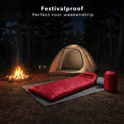 Cheqo® Envelop Slaapzak - Deken Slaapzak - Slaapzak Volwassenen - Zomerslaapzak - Lente Slaapzak - Camping Slaapzak - Kampeer Slaapzak - Festival Slaapzak - Slaapzak Wandelen - Slaapzak Hiken - Rode Slaapzak