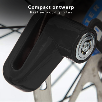 Cheqo® Remschijfslot voor Motor, Fiets & Fatbike Slot - Motorslot - Schijfremslot met Reminder Kabel - Anti-diefstal - Inclusief Kabel - Twee Sleutels
