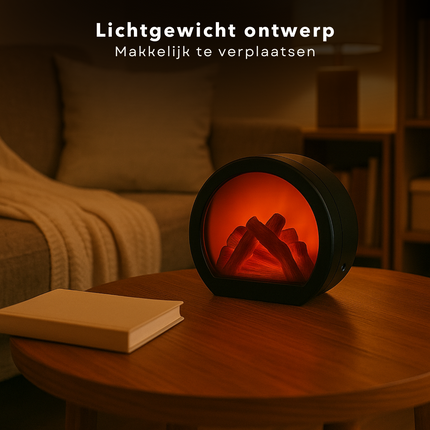Cheqo® LED Sfeerhaard - Decoratieve LED Openhaard - LED Haard Elektrisch - Kunststof - USB - Rond