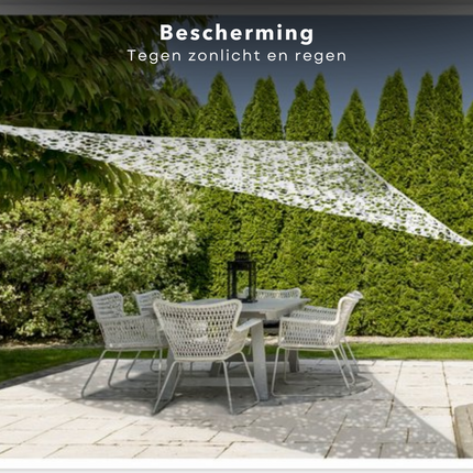 Cheqo® Schaduwdoek Camouflage - Driehoek - 360x360x360 cm - Wit - Waterdoorlatend en Windbestendig - Inclusief Scheerlijnenset - 210D Polyester - Draagzak inbegrepen - Schaduwnet - Schaduwdoeken - Zonwering - Luchtdoorlatend