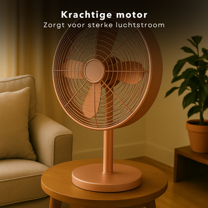 Cheqo® Tafelventilator - Tafel Ventilator - Bureau Ventilator - 30cm - 3 Snelheden - Oscillerend - Rosé