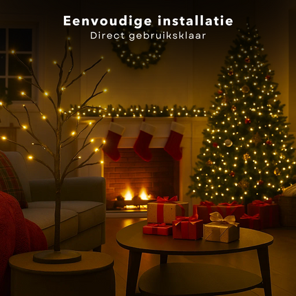 Cheqo® Kerstverlichting - Kerstlampjes - Kerstboomverlichting voor Buiten - Kerstboomverlichting Binnen - 120 LED Lampjes - Warm Wit Licht - LED Lichtsnoer - IP44 Waterdicht - 9 Meter Lengte - Groene Kabel - Energiezuinig