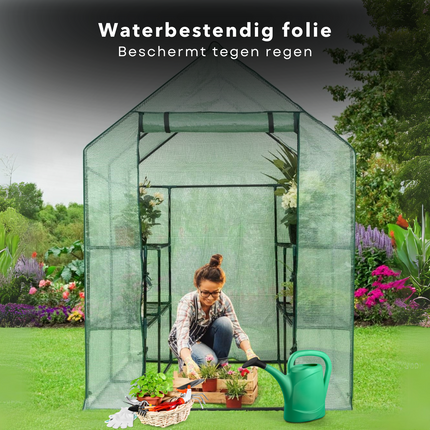 Cheqo® Broeikas - Compacte Tuinkas voor Groente Kweken - Foliekas - Moestuin - Weerbestendige Plantenkas - Kweekkas