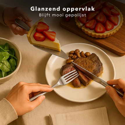 Cheqo® 75-Delige Bestekset - Roestvrij Staal Bestek - Vaatwasmachinebestendig - Hoogwaardig RVS - Glanzend Gepolijst - Compleet Bestekset - Bestek Voor 12 Personen - Stijlvolle Presentatie - Dagelijks Gebruik - Speciale Gelegenheden