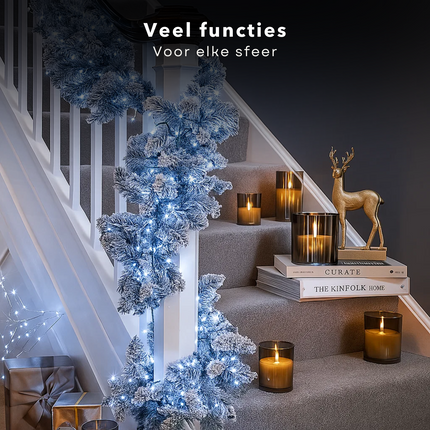 Cheqo® Kerstverlichting - Kerstlampjes - Kerstboomverlichting - 1152 LED - Koel Wit - Verlichte Lengte 1490 CM - Controller met 8 Lichtfuncties - Geheugenfunctie - Automatische Timer - IP44 Adapter - Binnen en Buiten