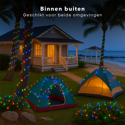 Cheqo® Microcluster Kerstverlichting - Kerstlampjes - Kerstboomverlichting - 560 LED Lampjes - Soft Multi Colour - Veelkleurige Verlichting - 8 Lichtfuncties - Geheugenfunctie - Timer 8 Uur - 11 Meter Lengte - Geschikt voor 180 CM Kerstboom