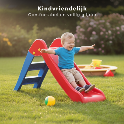 Cheqo® Kinderglijbaan - Glijbaan Kinderen - Glijbaan Peuter - Glijbaan Binnen - Glijbaan Buiten - Glijbaan Met Trap - Vrijstaande Glijbaan