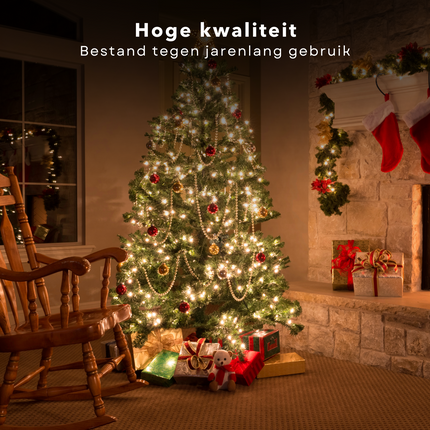 Cheqo® Kunstkerstboom PVC - Kunst Kerstboom - 300 cm - Levensecht PVC - Grote Binnenboom met Stalen Standaard